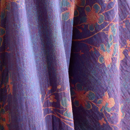 Branch & Floral Short Sleeve Cotton Robe - image 6
