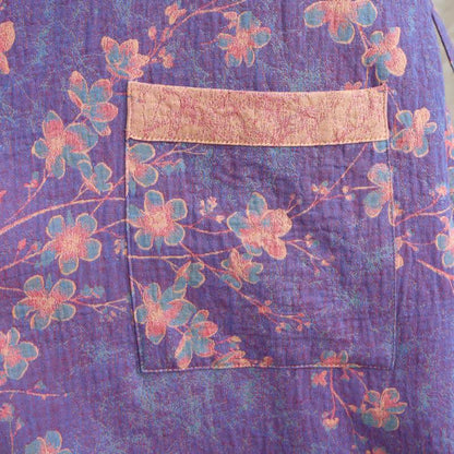 Branch & Floral Short Sleeve Cotton Robe - image 5