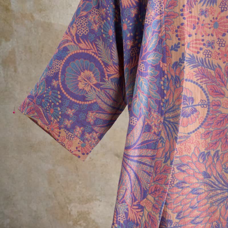 Jungle Leaf Short Sleeve Cotton Robe - image 2