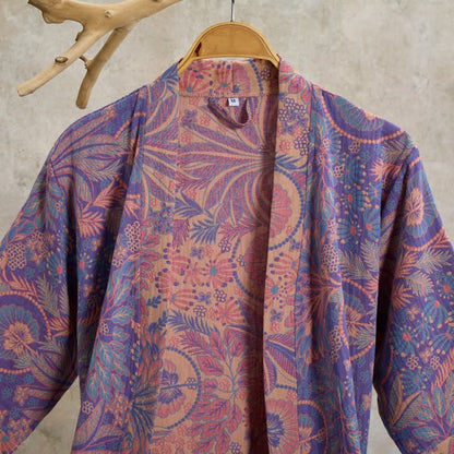 Jungle Leaf Short Sleeve Cotton Robe - image 1