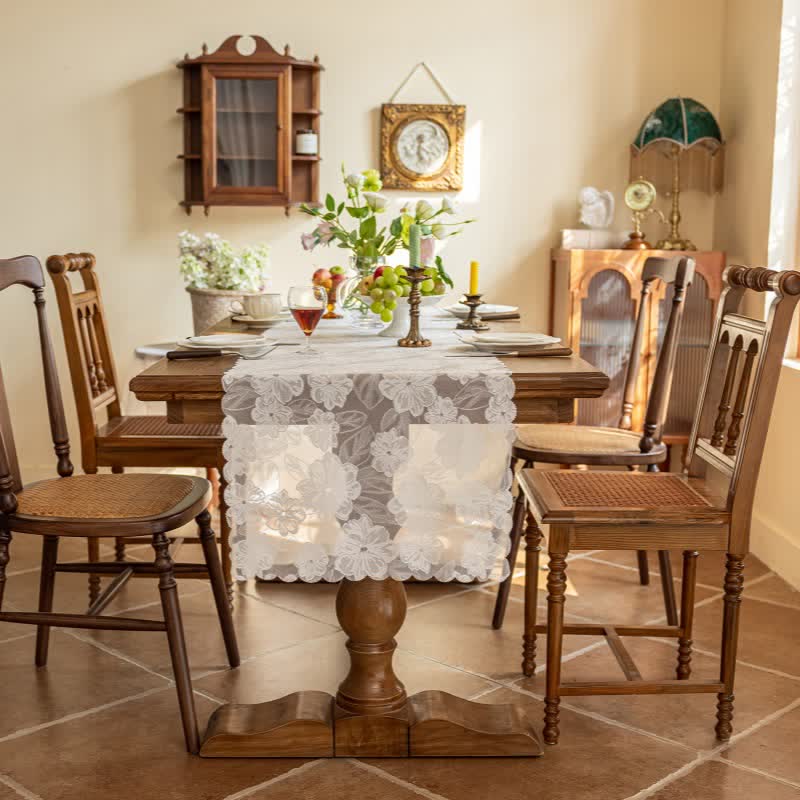 Camellia Jacquard Lace Table Runner - image 2