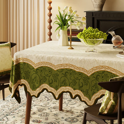 Vintage Botanical Scalloped Edge Tablecloth - image 0