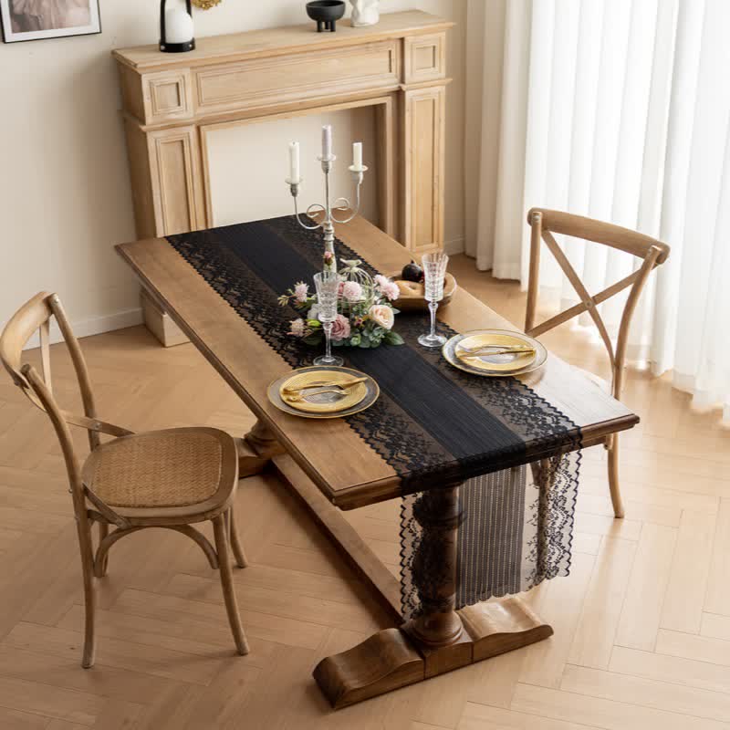 Floral Jacquard Lace Table Runner - image 4