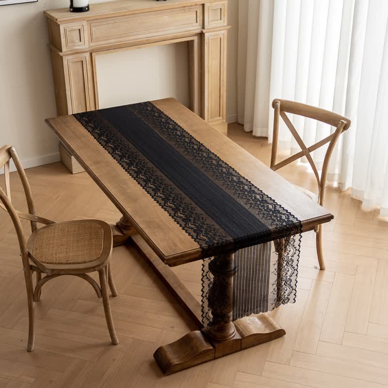 Floral Jacquard Lace Table Runner - image 5