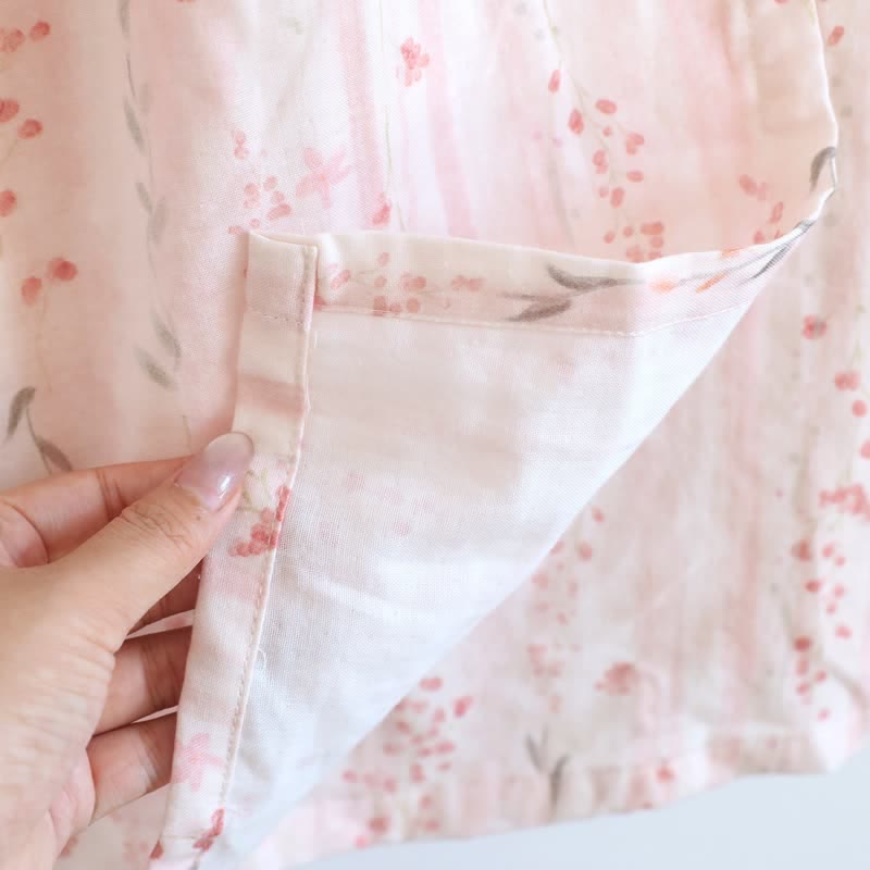 Ditsy Floral Cotton Gauze Kimono Nightgown - image 10