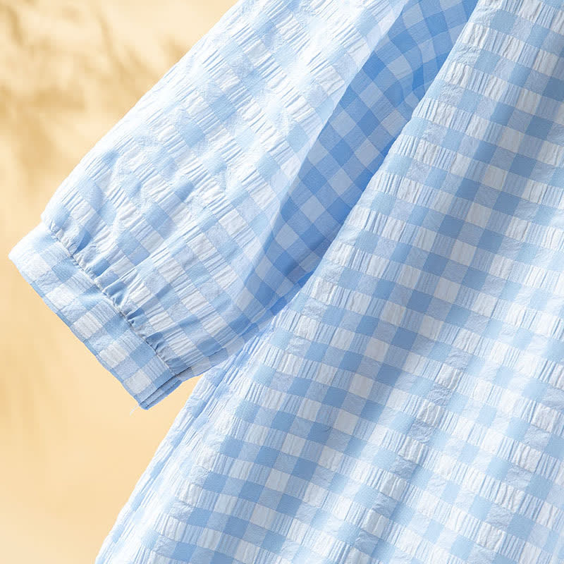 Classic Plaid Pure Cotton Nightgown - image 11