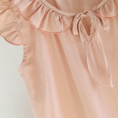 Cotton Gauze Solid Flutter Sleeve Nightdress - image 9