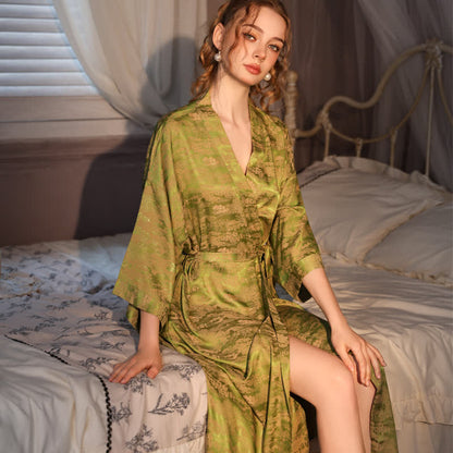 Subtle Vintage Pattern 3/4 Sleeve Robe - image 3