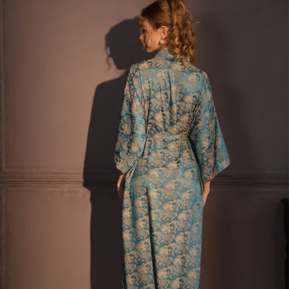 Vintage Pattern 3/4 Sleeve Kimono Robe - image 4
