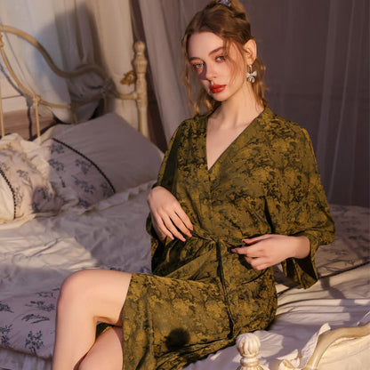 Artistc Jacquard Inspired 3/4 Sleeve Robe - image 2
