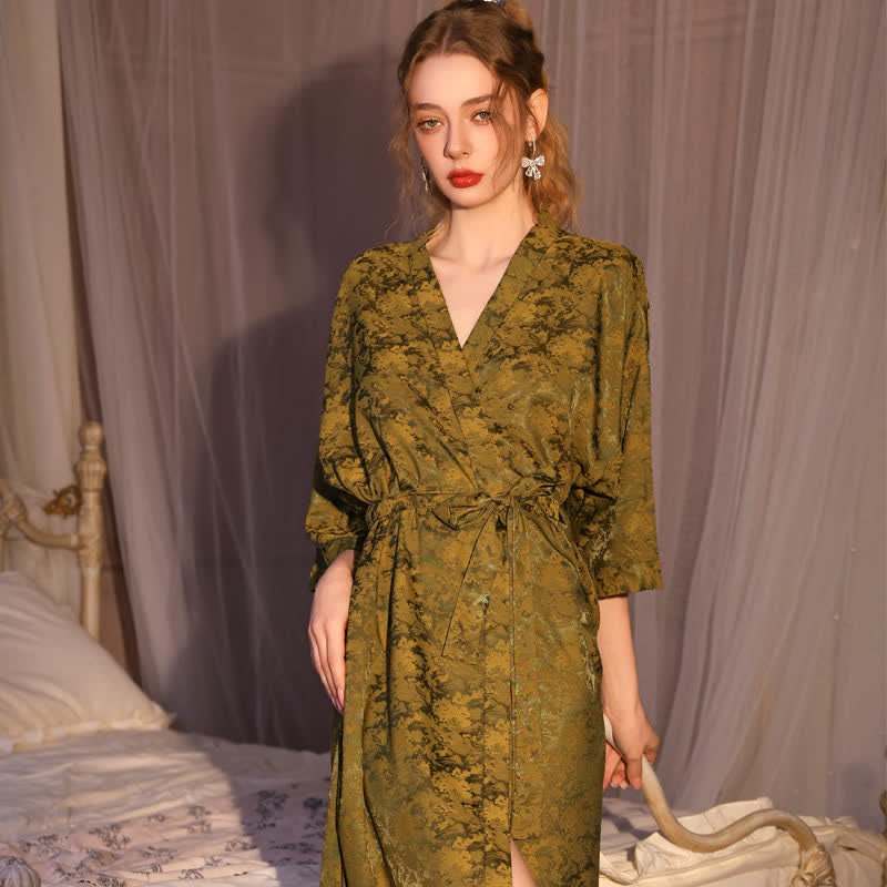 Artistc Jacquard Inspired 3/4 Sleeve Robe - image 1