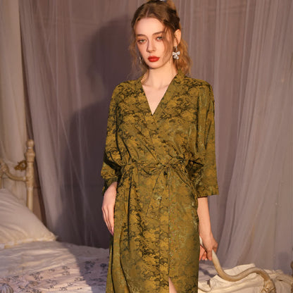 Artistc Jacquard Inspired 3/4 Sleeve Robe - image 1