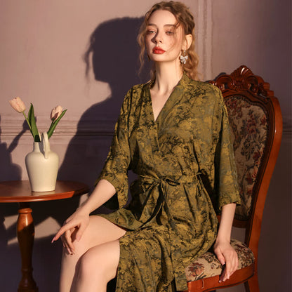 Artistc Jacquard Inspired 3/4 Sleeve Robe - image 3