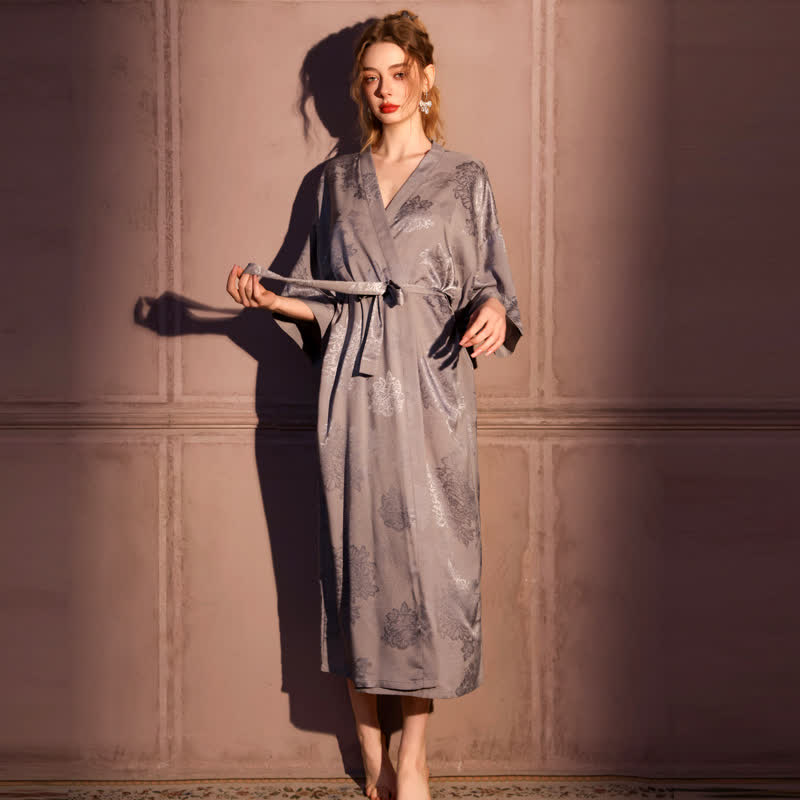 Luxury Floral 3/4 Sleeve Kimono Robe - image 6