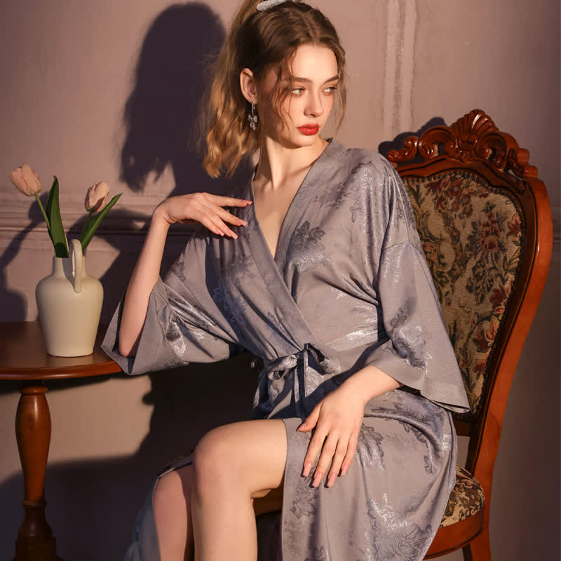 Luxury Floral 3/4 Sleeve Kimono Robe - image 8