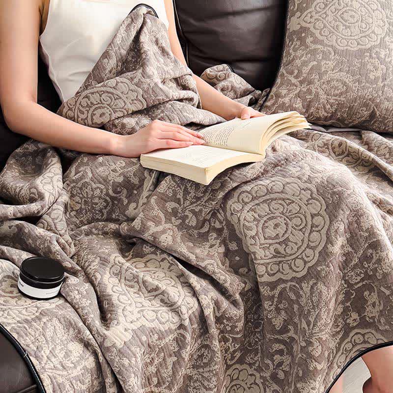 Vintage Pattern Cotton Gauze Quilt Blanket - image 2