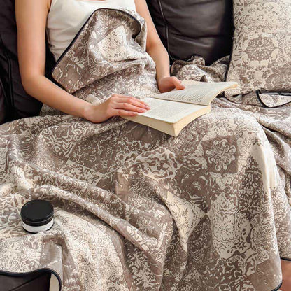 Patchwork Style Cotton Gauze Quilt Blanket - image 2