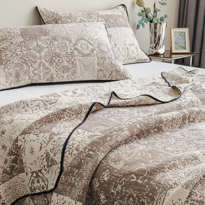 Patchwork Style Cotton Gauze Quilt Blanket - image 1