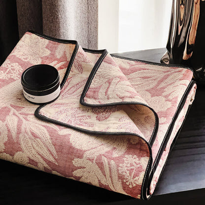 Floral & Leaf Cotton Gauze Quilt Blanket - image 5