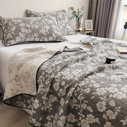 Pastoral Floral Cotton Gauze Quilt Blanket - 2PCS Pillowcases - 19" x 29" - image 0