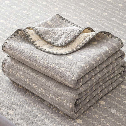 Leafy Stripe Cotton Gauze Quilt Blanket - image 7
