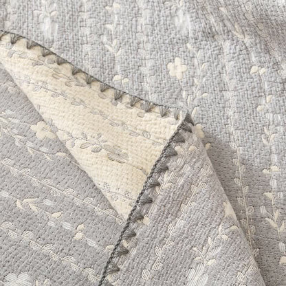 Leafy Stripe Cotton Gauze Quilt Blanket - image 9
