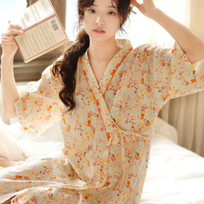 Cute Bunny & Moon Kimono Nightdress - image 4