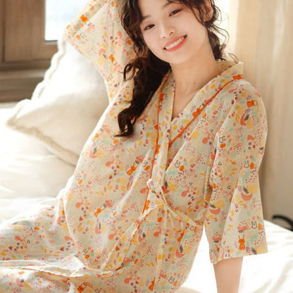Cute Bunny & Moon Kimono Nightdress - image 3