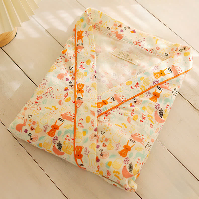 Cute Bunny & Moon Kimono Nightdress - image 1