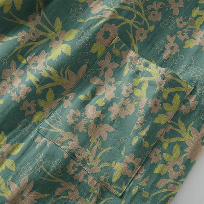 Pastoral Floral Jacquard Kimono Cotton Robe - image 11