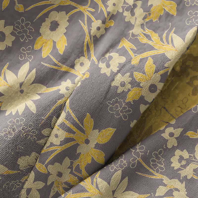 Pastoral Floral Jacquard Kimono Cotton Robe - image 23