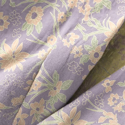 Pastoral Floral Jacquard Kimono Cotton Robe - image 16