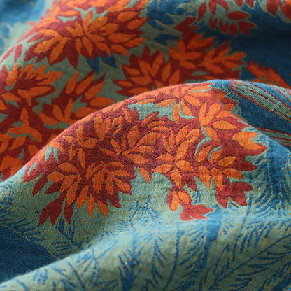 Artistic Plant Cotton Double Gauze Robe - image 2