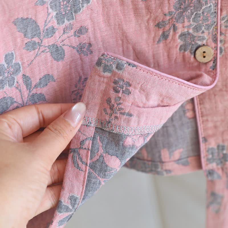 Branch & Floral Pure Cotton Pajama Set - image 10