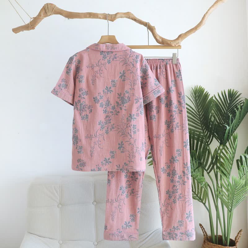Branch & Floral Pure Cotton Pajama Set - image 4