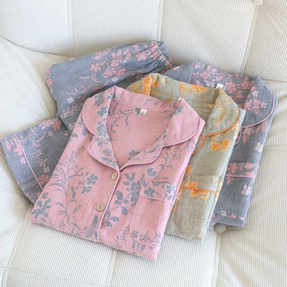 Branch & Floral Pure Cotton Pajama Set - image 1