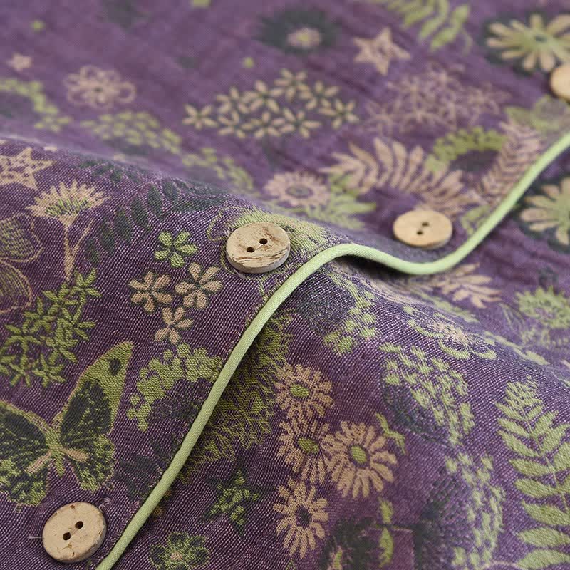 Purple Mimosa Cotton Double Gauze Pajamas - image 4