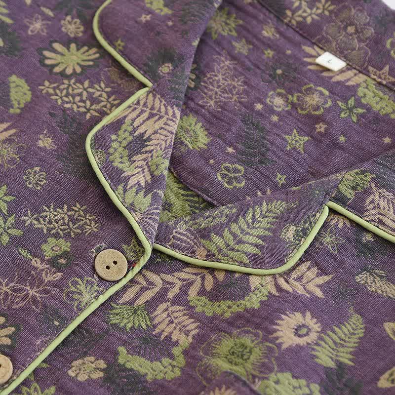 Purple Mimosa Cotton Double Gauze Pajamas - image 3