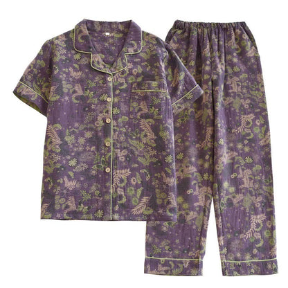 Purple Mimosa Cotton Double Gauze Pajamas - image 11