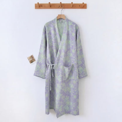 Peach Blossom Cotton Double Gauze Kimono Robe - image 2