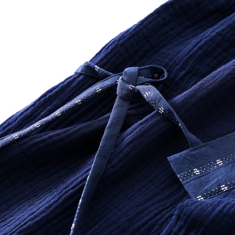 Navy Cotton Gauze Kimono Pajama Set - image 8