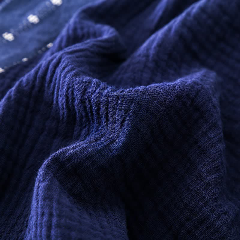 Navy Cotton Gauze Kimono Pajama Set - image 7
