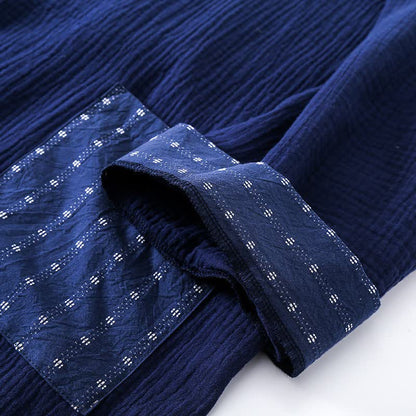 Navy Cotton Gauze Kimono Pajama Set - image 9