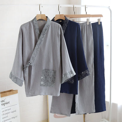 Ethnic Style Cotton Gauze Kimono Pajamas - image 0