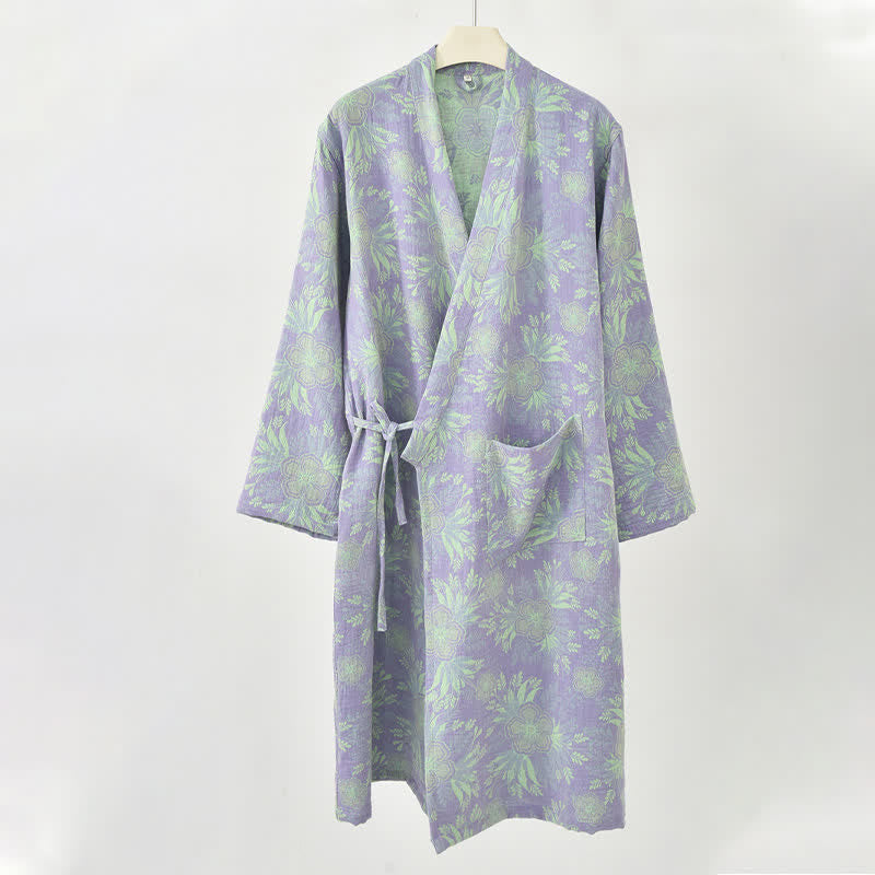Peach Blossom Cotton Double Gauze Kimono Robe - image 3