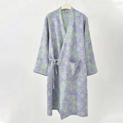 Peach Blossom Cotton Double Gauze Kimono Robe - image 3