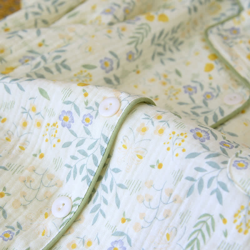 Tulip & Leaf Cotton Gauze Pajama Set - image 6