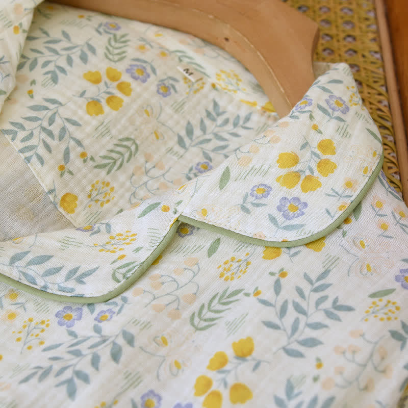 Tulip & Leaf Cotton Gauze Pajama Set - image 3