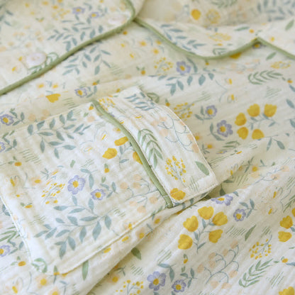 Tulip & Leaf Cotton Gauze Pajama Set - image 5