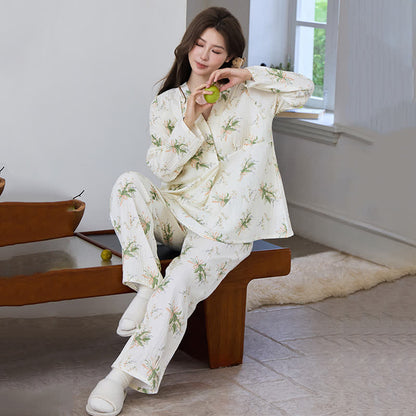 Floral Bouquet Cotton Gauze Pajama Set - image 3